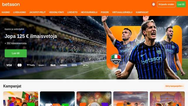 Betsson casino screenshot